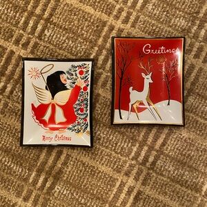 Vintage Christmas Smoke Glass Dishes